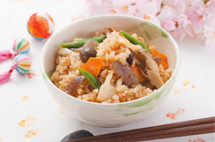 こんにゃくと竹の子の炊き込みゴハン
