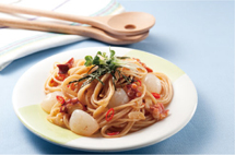 こんにゃくとたこの磯パスタ
