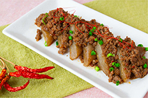 甘辛こんにゃくの肉味噌がけ