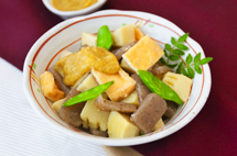 こんにゃくと筍の味噌和え